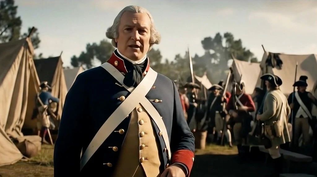 George Washington in a military camp