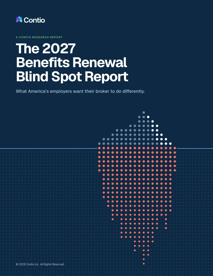 Cover of The 2027 Benefits Renewal Blind Spot Report from Contio.