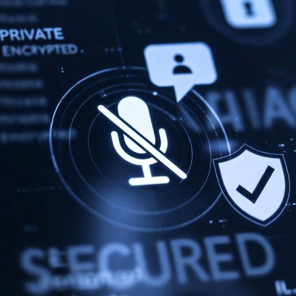 A muted microphone protected by a security shield