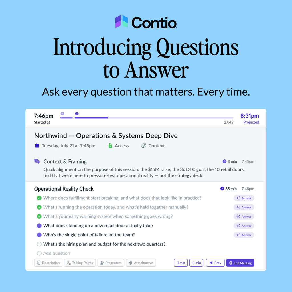 Questions to Answer in Contio
