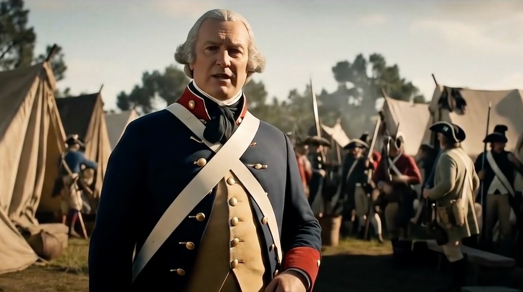 George Washington in a military camp