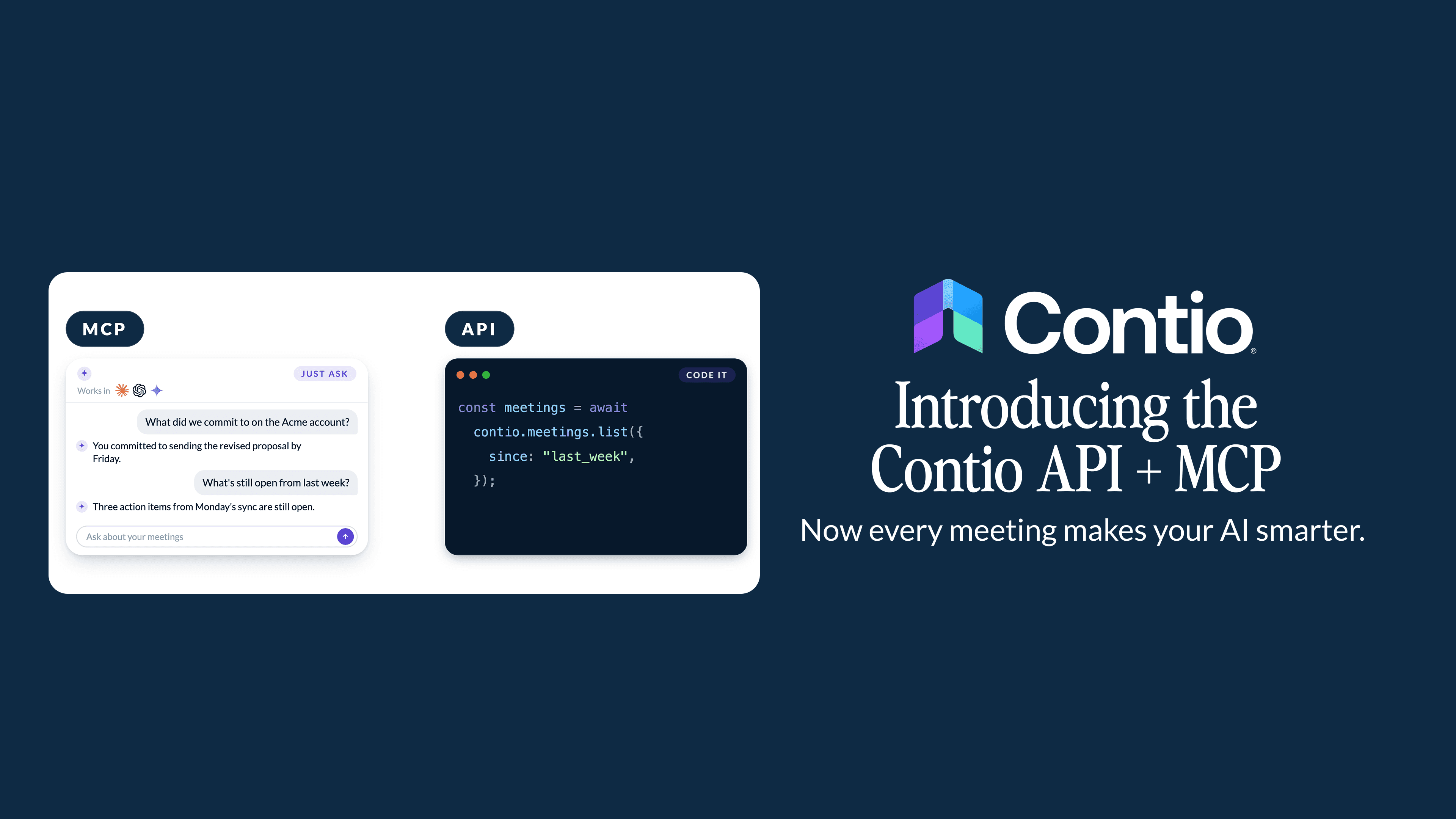 Contio API and MCP connecting meetings to AI tools